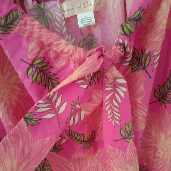 🤑$5 SALE🤑S🌺Tropical Exotic Pink Maxi Dress - Picture 10 of 11